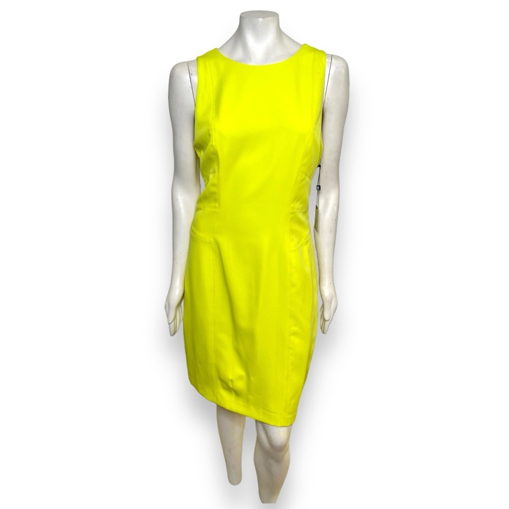 Laundry by Shelli Segal | Citron Neon Yellow Sheath Dress Large NWT